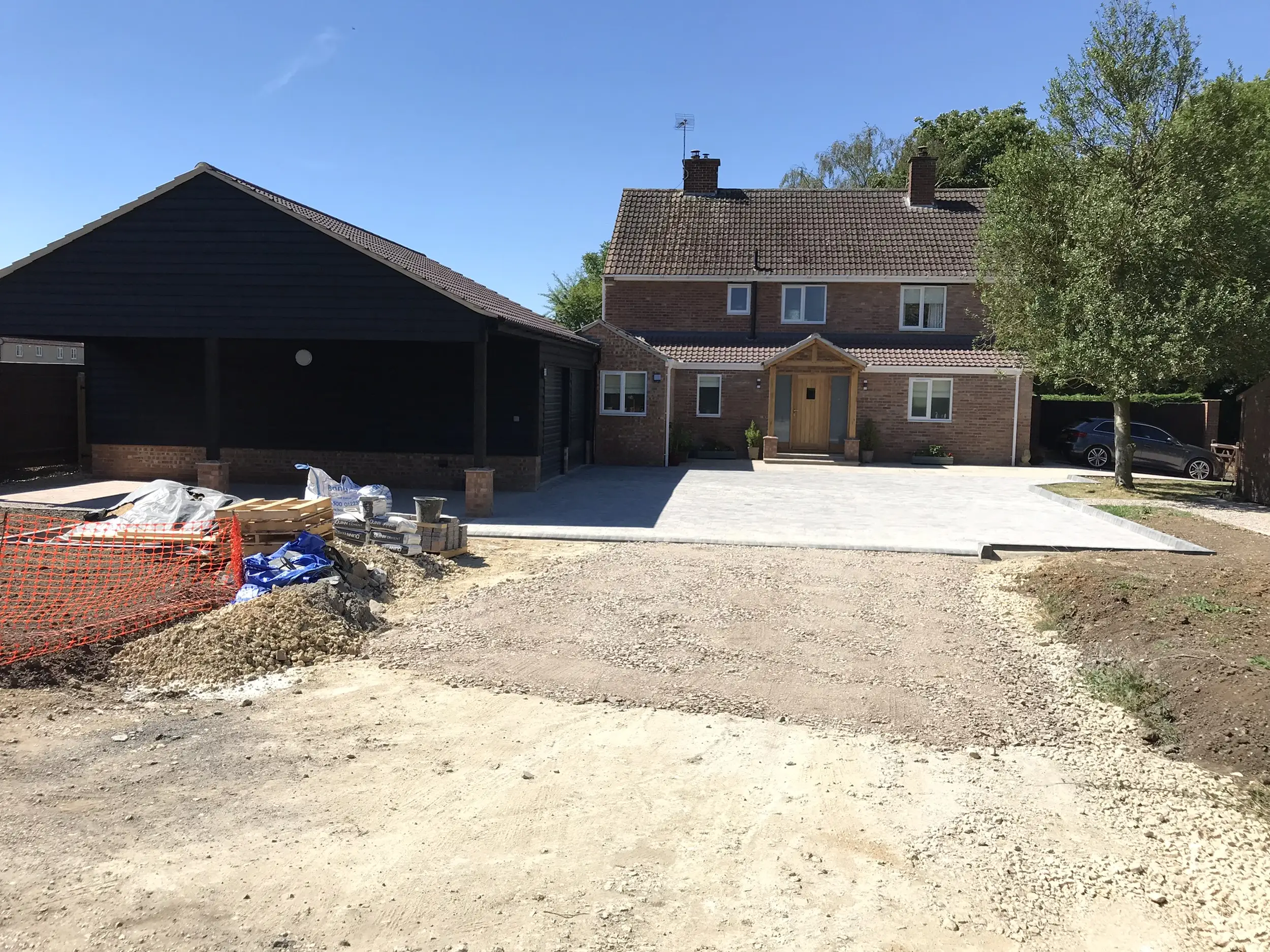 Driveway preparation in progress